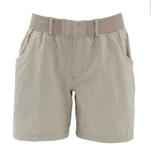 Simms Women’s Drifter Elastic-Waist Shorts in Light Tan euc